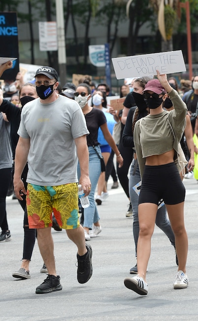 Emily Ratajkowski, Sebastian Bear-McClard, Protest